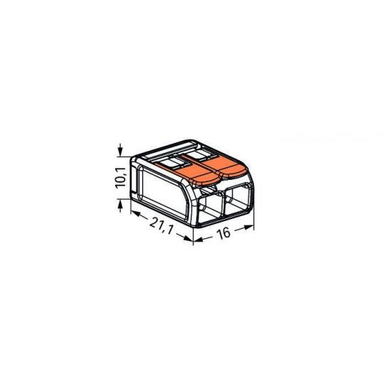 Mini borne WAGO pour 5 conducteurs - 6mm² avec leviers de manipulation