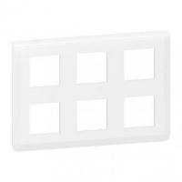 Plaque de finition Mosaic Blanc - 6 postes - 2x3x2 modules